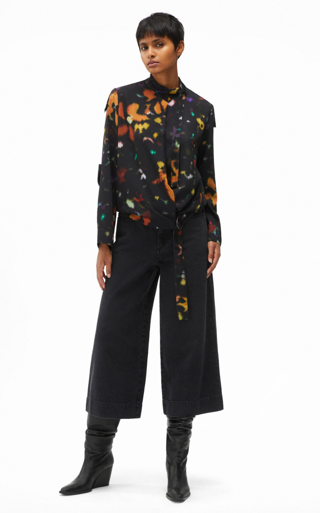 Camisa Kenzo Abstract Floral wrap Mujer Negras TPA089537